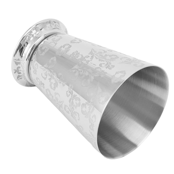 Cocktailglas i rostfritt stål 304 med silverfinish, Moscow Mule-mugg för barer, hem, bladmönstrad gravyr