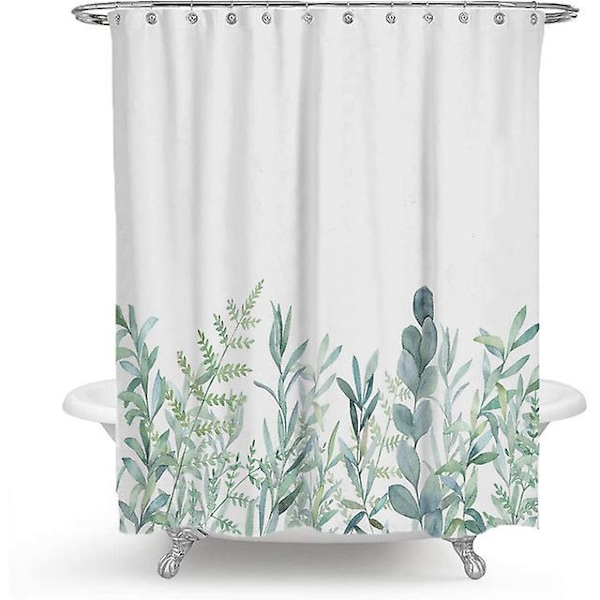 Vandtæt polyester badeforhæng med skimmelmodstand og 12 kroge - Kan maskinvaskes, 150x180 cm