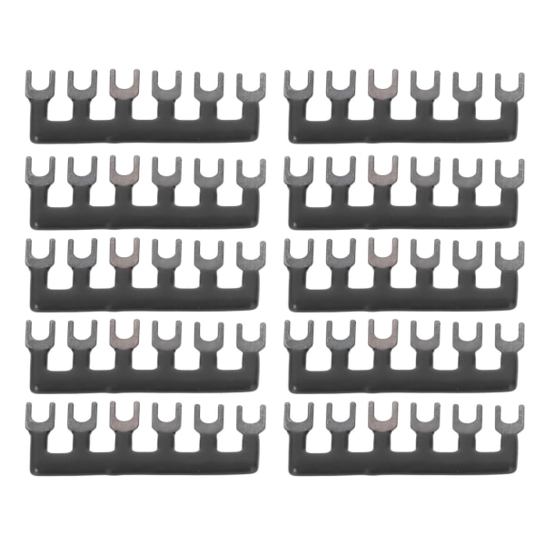 10 stk Jumper Block Terminal Strip Kobber Leder PVC Shell Gaffel Type Terminal Strip Svart 400V 15A TB 1506