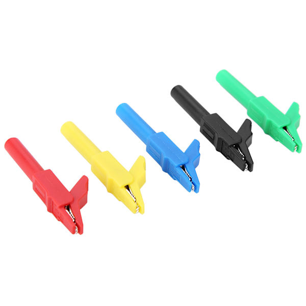 P2007 5 st helt isolerade plugg i krokodilklämmor 15A/300V för 4 mm bananplugg