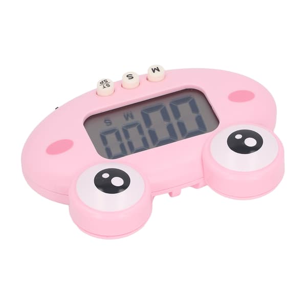 Tecknad digital timer ABS bärbar lättanvänd söt tecknad timer för köksmatlagning rosa groda
