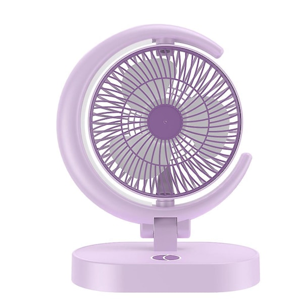 Rechargeable USB Desk Fan - Portable and Compact, Perfect for Office, Travel, Home - Purple