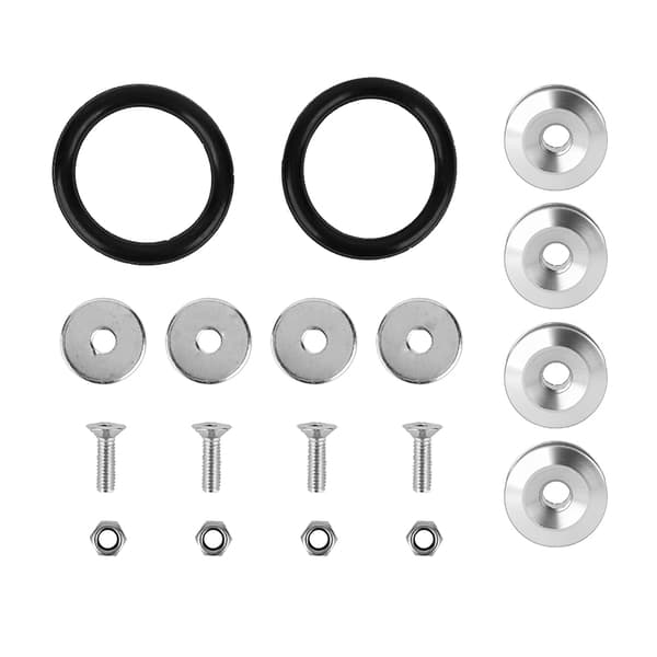 Bil aluminiumslegering skjermer/støtfanger skive/bolt motorrom pyntekit (sølv)