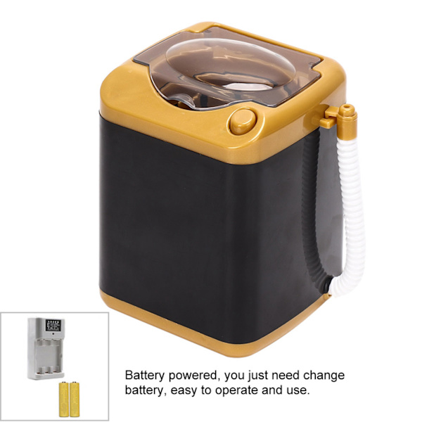 Mini elektrisk tvättmaskin för kosmetika - perfekt leksakspresent för barn (guld)