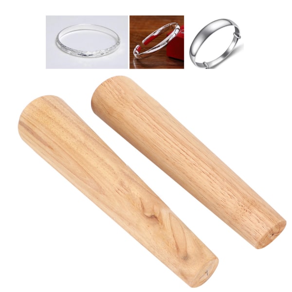 2 stk rund oval form trearmbånd til å lage pinne armring mandrel wire innpakningsverktøy smykker å lage verktøy
