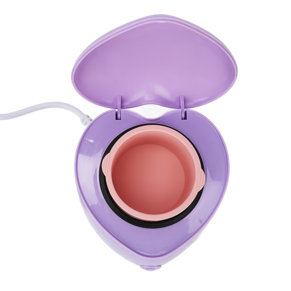 Mini Wax Lämmityskone Sydämenmuotoinen Silikoninen Sisäsäiliö Easy Cleansing Wax Warmer Device Purple EU Plug 220V