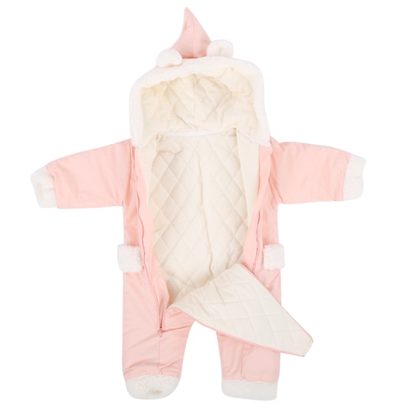 Baby Vintertøj Varm Bomuldslignende Klatreprint Langærmet VinterheldragtPink 66cm