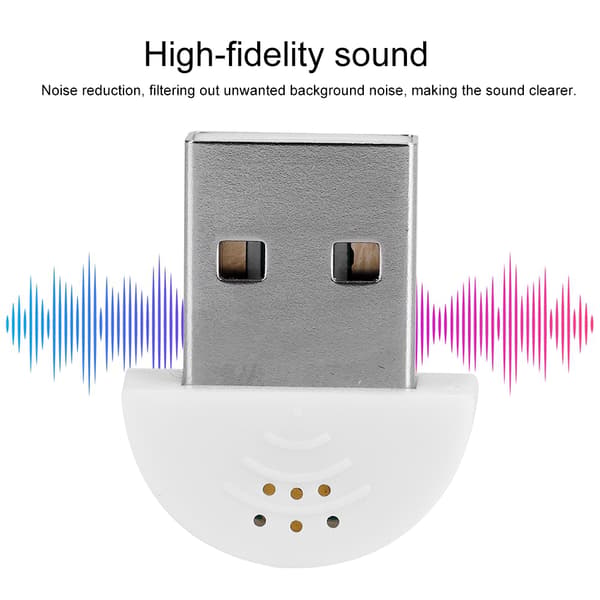 Bærbar USB Mini Studio Talemikrofon Opptak Lyd MIC Adapter For Datamaskin PC Hvit
