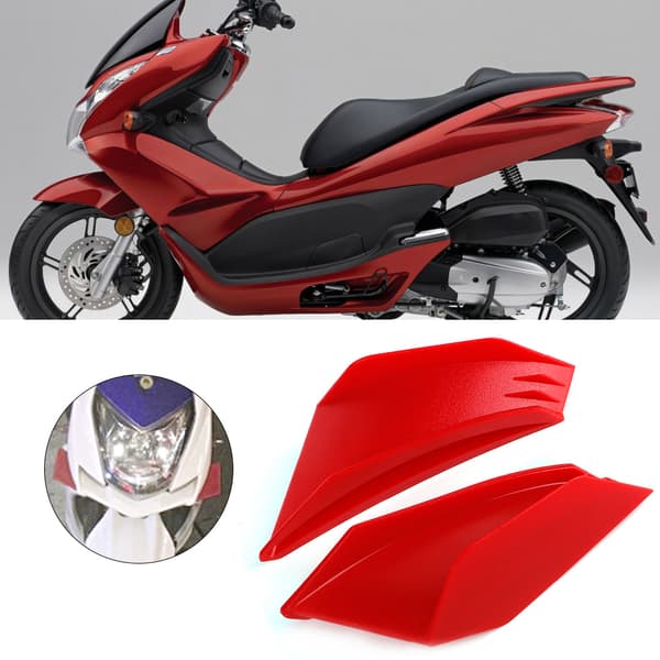 1 par universell motorcykelvinge aerodynamisk vingsats passar för Honda Yamaha (röd)
