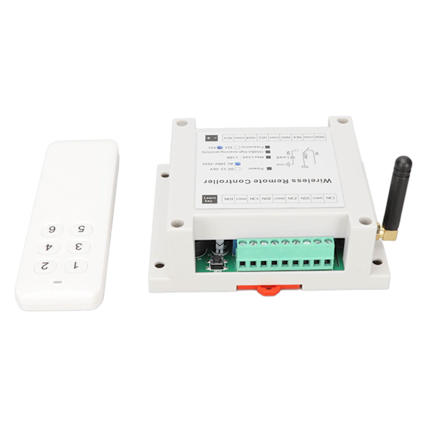 Fjernkontrollmodul 6-kanals relékontrollerbryterkort 433MHz AC 100‑265V