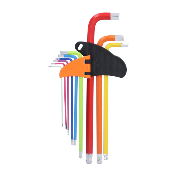 9 kpl kuusioavaimen set, multi kromivanadium teräskuulapää, pitkävarsityökalut 1,5–10 mm