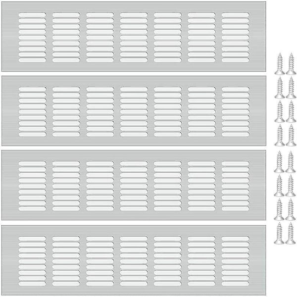 4 st Aluminium Ventilationsgaller, Stor Storlek Ventilationsgaller Rektangulärt Ventilationsgaller Ugn Ventilationsgaller för Skåp och Fu