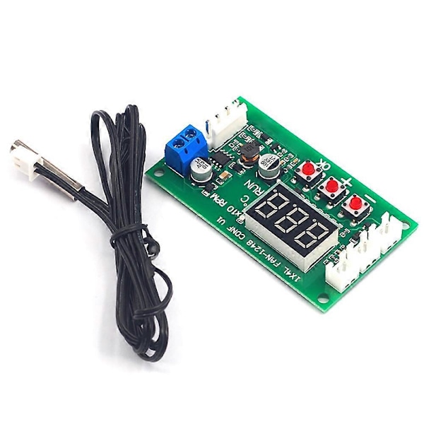 DC12-48V Digital Fyrtråds PWM Fläkt Temperaturkontroll Modul 5A