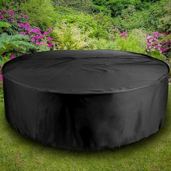 Havemøbelovertræk, Rundt Havebordsovertræk Vandtæt Kraftig Udendørs Havemøbelovertræk Spisestole UV-bestandig Støvtæt 185 x 110 cm