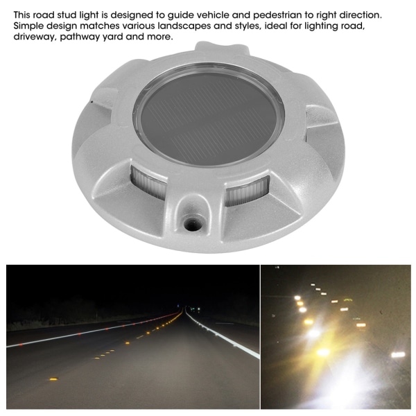 Solar Powered LED Road Pathway Marker Stud Light Lamp Säkerhetsinstruktion
