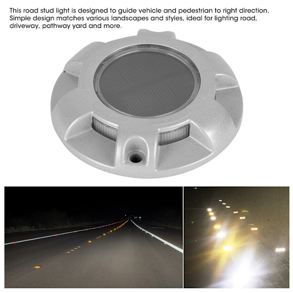 Solar Powered LED Road Pathway Marker Stud Light Lamp Sikkerhedsinstruktion