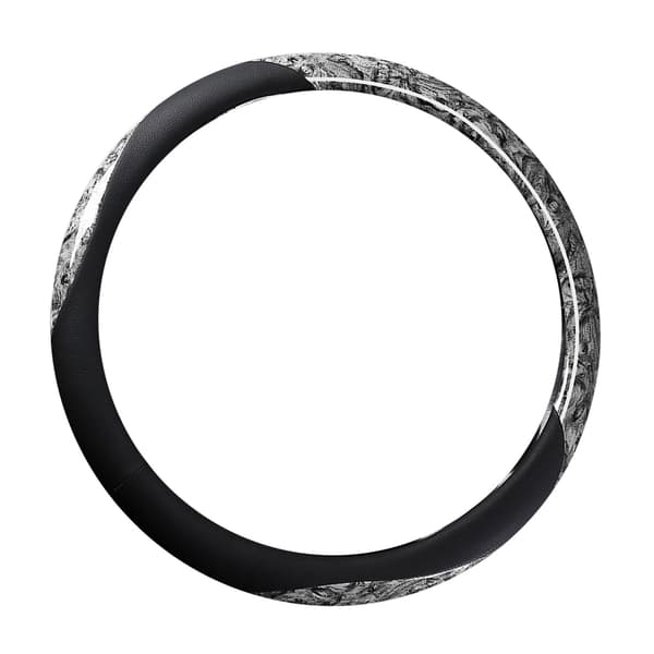 38 cm rattkåpa i konstläder kolfiber svettabsorberande halkskydd ratt skydd grå