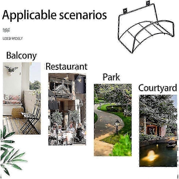 Have Slangeholder - Kraftig Metal Slangeophæng Vægmontering Vandslangeholder til Udendørs Have, Holdbare Slangekroge Ideelle til Slangeopbevaring (Sort)