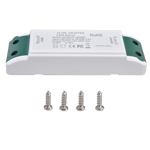 LED-transformator 24V DC 2A 48W konstantstrøm LED-strømforsyningsdriver for hjem og kontor AC100‑240V