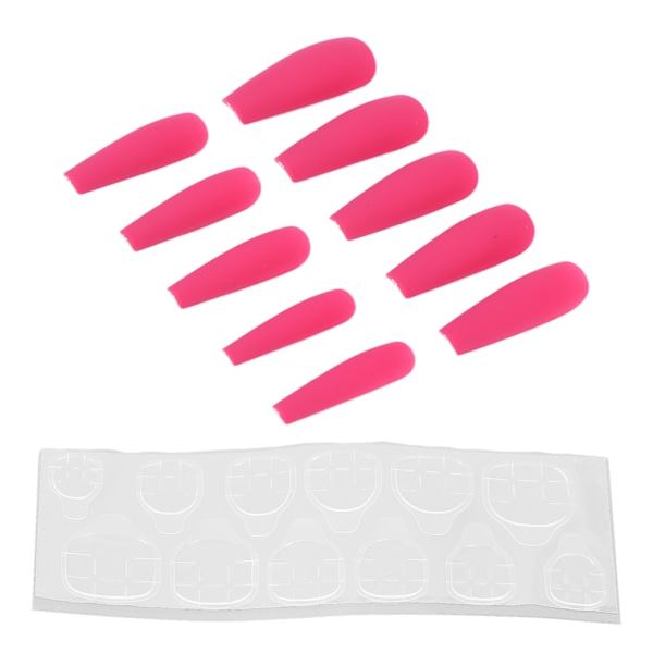 10 stk Lang kiste blanke falske negle kunstig tryk på fuld dækning Falske spidser Negle Manicure tilbehør til kvinder pigerN5355-09