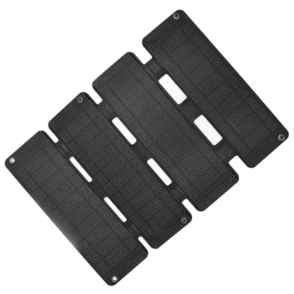 13W 5V ETFE Foldbar Solcellepanel Oplader Dobbelt USB Udgang Telefon Powerbank Solcelle Opladningspakke 4 Fold Sort
