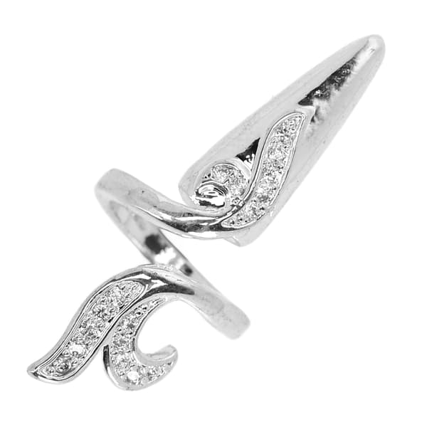 Fingerringer for kvinner, sjarmerende rhinsteiner, negledekkring for neglekunstdekorasjon, sølvfarget halefinger
