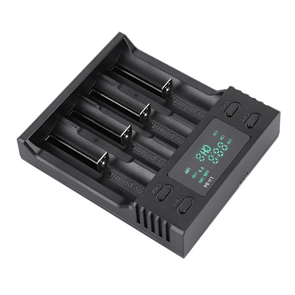 LiitoKala Lii S4 DC 5V2A Smart Batterioplader Fire Slot med Power Display