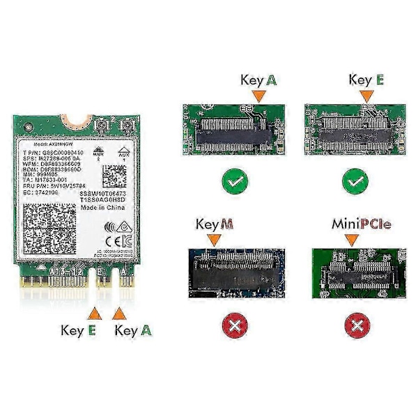 WiFi 6E -työpöytäsarja AX210 Bluetooth 5.2 Wifi -kortille 802.11Ax 2.4Ghz/5Ghz AX210NGW Wi-Fi 6 -adapteri