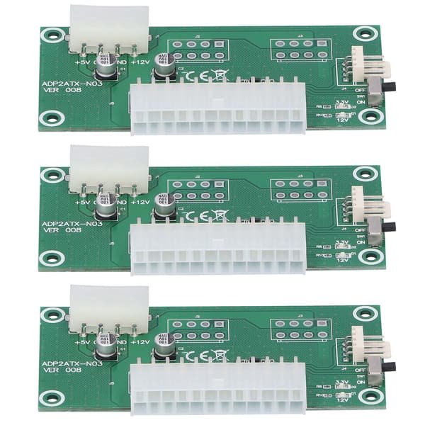 3 stk. Multi-Power synkroniseringsstartkort med 24-pinners tilkoblingslinje datamaskinadapter