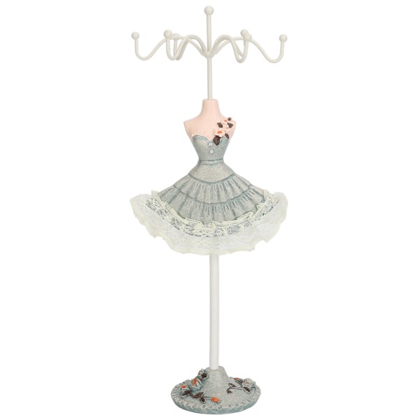 Örhängen Halsband Prinsessklänning Stativ Display Järn Mannequin Prinsess Smyckeshållare Tallgrön 4