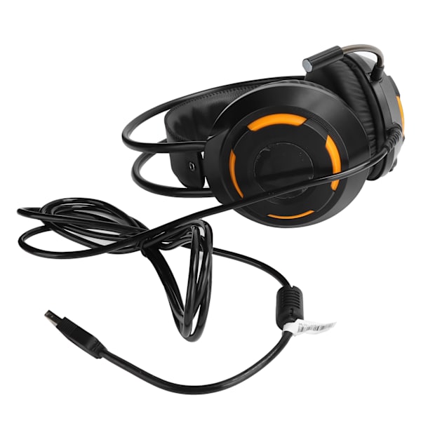 AJAZZ Over-Ear Hovedtelefoner 7.1 Stereo Lyd Støjreducerende Kablet Headset med USB-interface Sort
