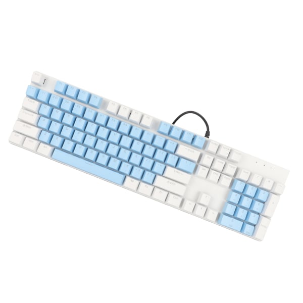 104 tangenter Mekaniskt speltangentbord 28 Bakgrundsbelysningslägen Blå Switch Plug and Play RGB Trådbundet datortangentbord för Windows för Linux Blå Vit