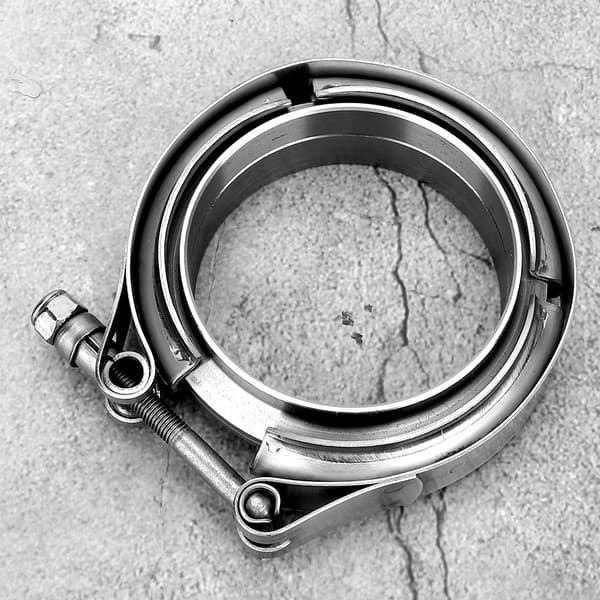 2,75 tommers Turbo Eksos Down Pipe Rustfritt Stål V Bånd Klemme 2 stk Flenssett