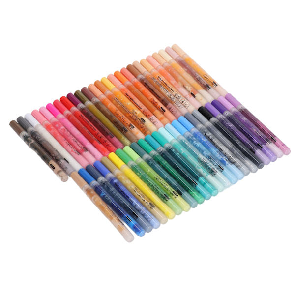 48 st Acrylic Paint Markers 0,7 mm spets 48 färger Fadeless Safe Nontoxic Acrylic Paint Pens för läder trä metall