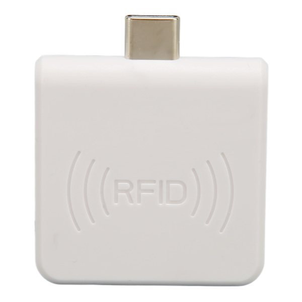 RFID ID Mobiltelefon Kortläsare Typ C Gränssnitt 125Khz Bärbar Smart Card Reader Vit