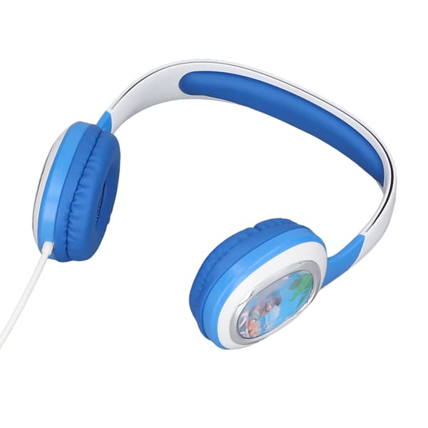 Barns trådbundna hörlurar volymbegränsande multifunktionella brusreducerande tecknade animerade trådbundna headset blå