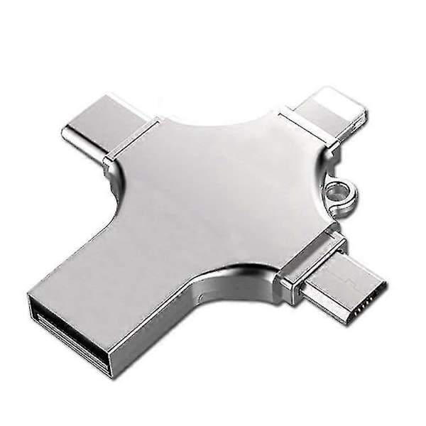 4-in-1 USB-muistitikku, yhteensopiva iPhonen, Micro USB:n ja Type C -laitteiden kanssa
