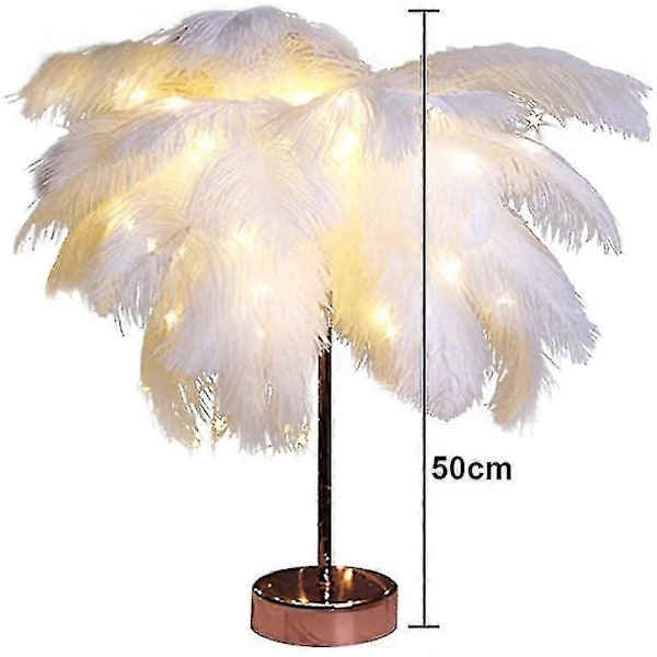 Fjærlampe med fjernkontroll - LED Nattlampe for soverom bryllup blå