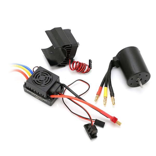 3650 4300KV Vanntett 4 Poler Børsteløs Motor 60A ESC Varmeavleder Combosett for 1/10 RC Bil