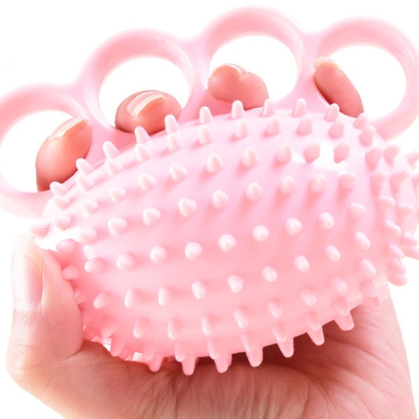 Grip Ball 4 Finger Exerciser Grip Vahvistin Turvallinen TPR Käsivoima Kuntoutuspallo Vanhemmille Lapsille Aikuisten Vaaleanpunainen