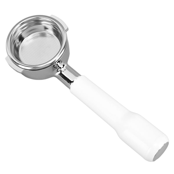 Kahvinkeitin Portafilter 58 mm E61 Yhden Kerroksen Suodatin Pohjaton Kädessäpidettävä Portafilter Kotikahvilaan C2 Muovi Valkoinen