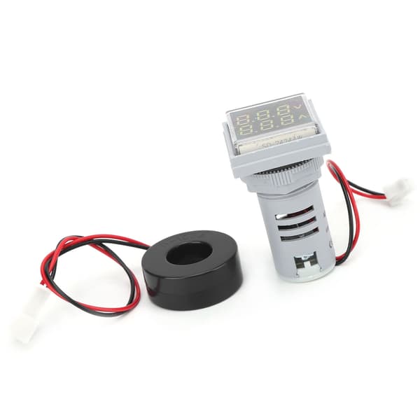 AD16‑22FVA 2-i-1 Voltmeter Amperemeter Spenningsstrømmåler Tester Måleindikator Hvit
