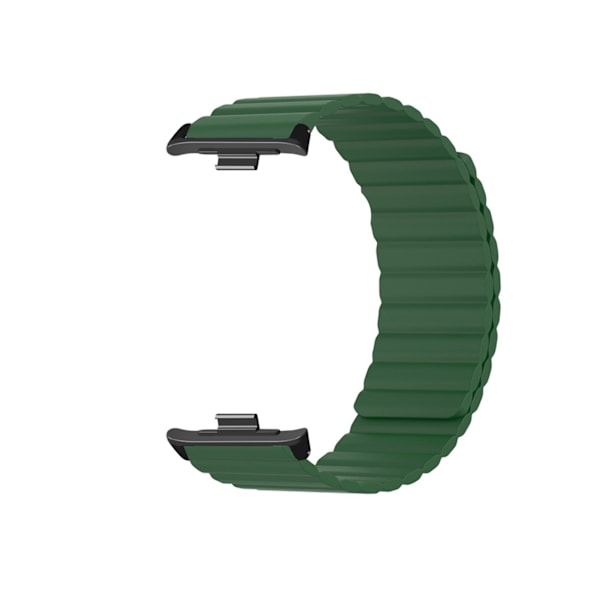 2 stk Magnetutskiftning Watch Stropper Silikon Magnetlås Watch Stropp for Mi Band 8 Pro OD Grønn