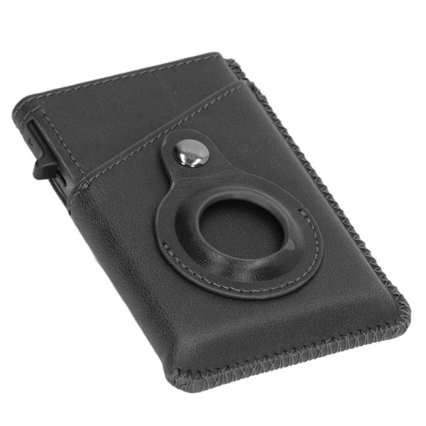 Korthållare PU Slim Minimalistisk RFID-blockerande aluminiumlegering Multifunktionell liten lokaliseringshållare Plånbok för män Gåvor Svart