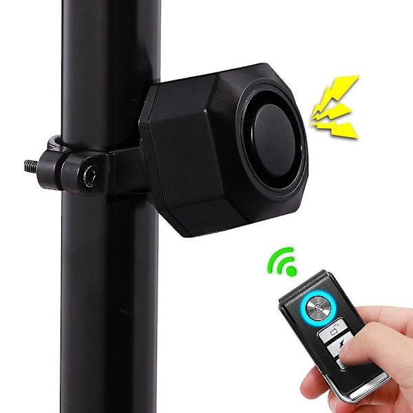 Vandafvisende cykelalarm med fjernbetjening og vibration til motorcykel, cykel, dør - 113db høj lydstyrke, justerbart sikkerhedssystem