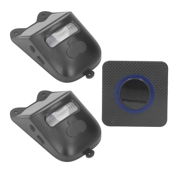 Infraröd sensor dörrklocka solcellsuppfart larm blixtljus utomhus säkerhet siren rörelsedetektor 110‑240V EU-kontakt