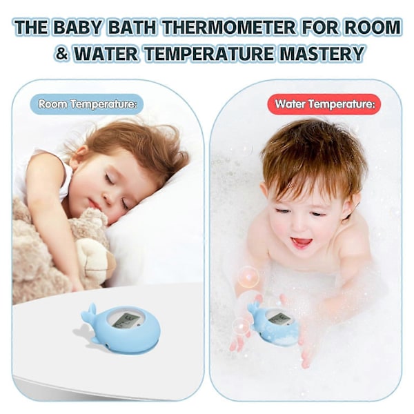 Badtermometer för nyfödda, Rum- och badtermometer, Snabb och exakt vattenavläsning med tyst alarm, Flytande digital badkarstermometer (Val)