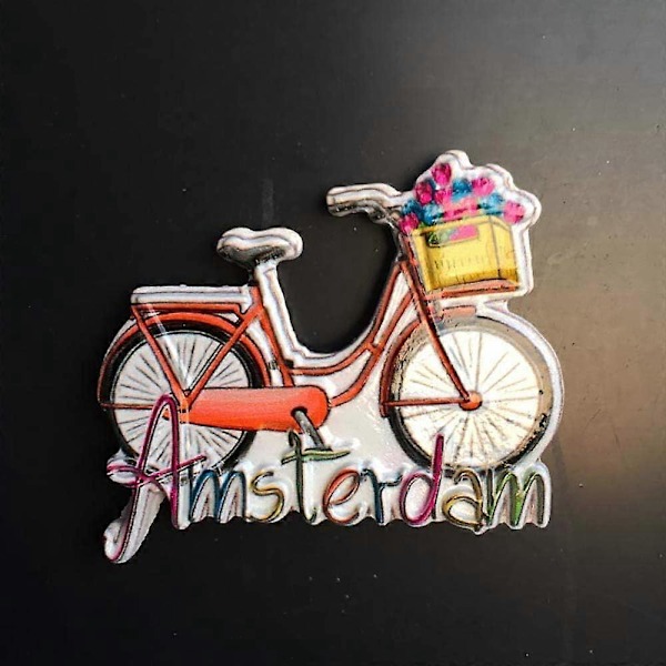 Magneetti Matkamuisto Amsterdam Hollanti 3D Polkupyörä Jääkaappimagneetti Turistimatkamuisto Käsityönä Tehty Hartsi Käsityöt Koti Keittiö Koristelu Alankomaat Jääkaappimagneetti C