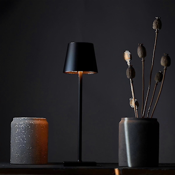 Trådløs Bordlampe i Aluminium med 3-Trins Dæmpning til Læsning, Guld