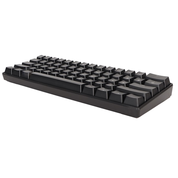 61-tasters mekanisk tastatur bærbar kompakt 60% gaming tastatur med LED-baggrundsbelysning til Windows PC bærbar sort overflade blå switch